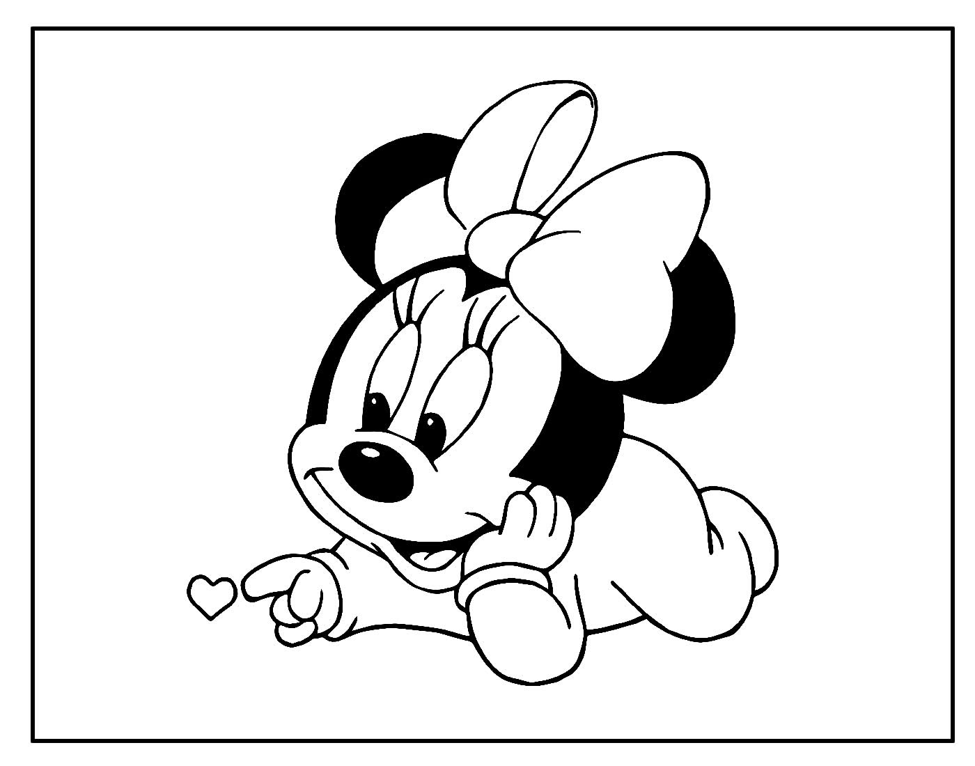 Desenho para colorir da Minnie bebê