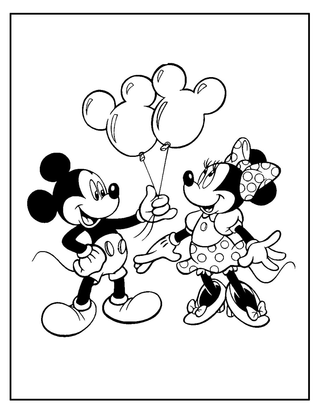 Desenho para colorir Mickey e Minnie