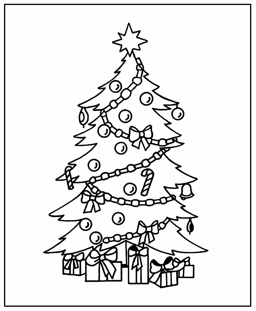 FREE! - Desenho de Árvore de Natal – Atividade de Colorir