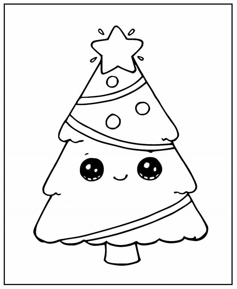 30+ Desenhos e Moldes de Árvore de Natal para colorir - Como fazer em casa
