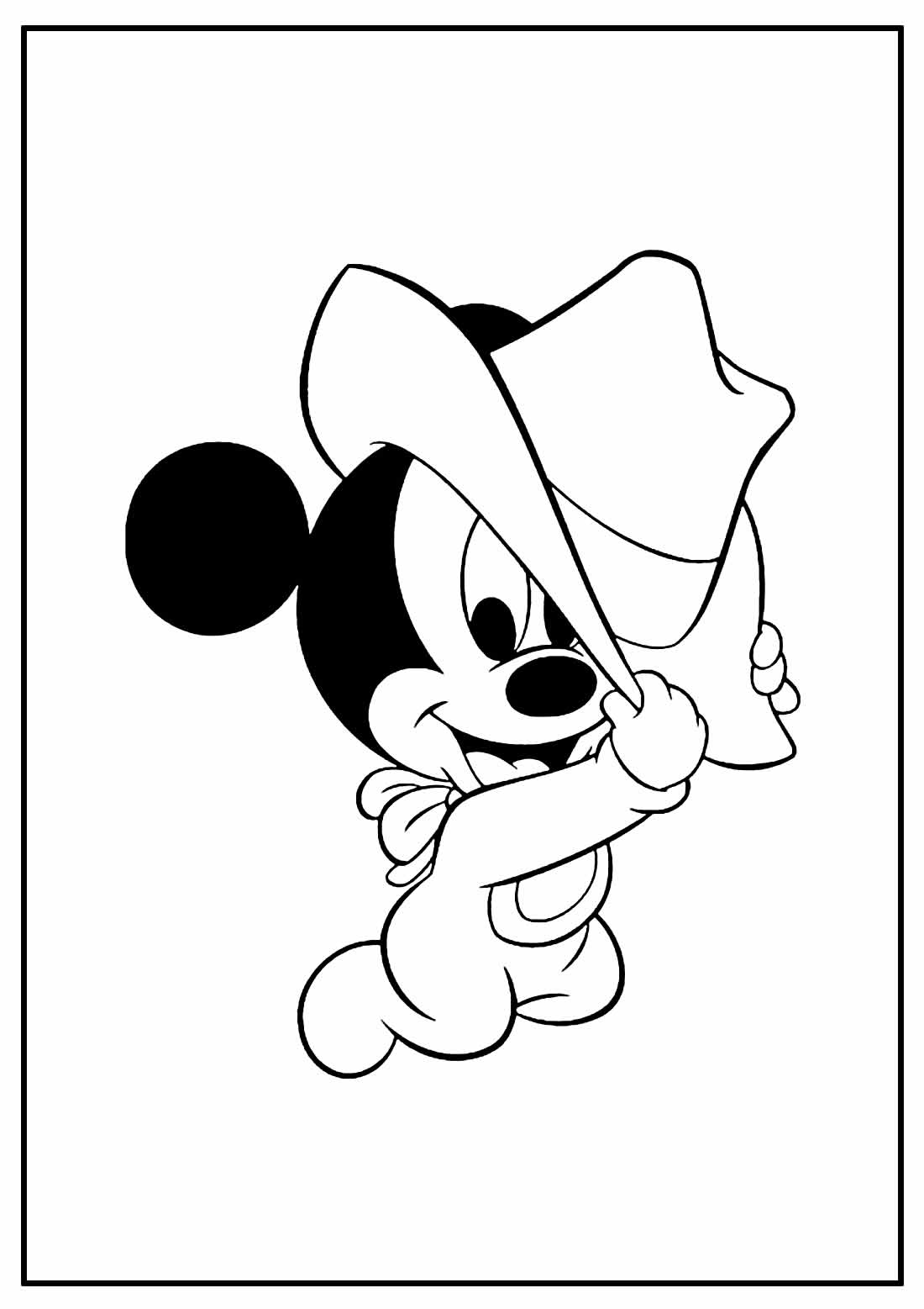 Página para colorir do Mickey Mouse bebê
