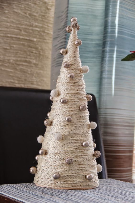 Árvore de Natal de barbante e sisal - Como fazer em casa