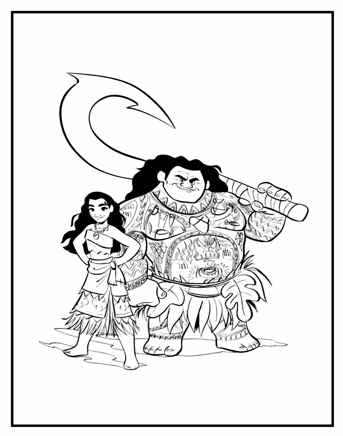 Página para colorir de Moana