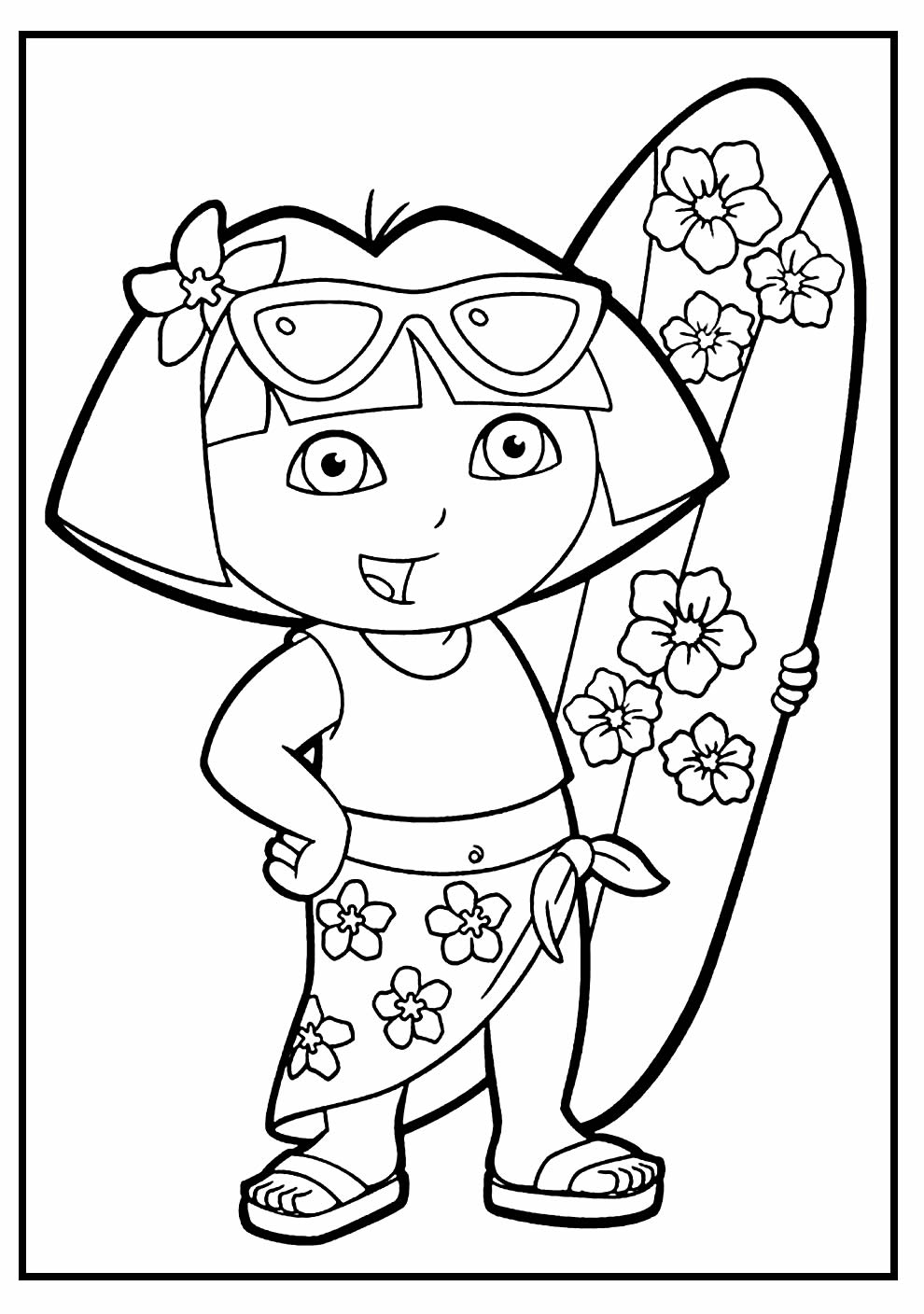 Desenho de Dora Aventureira para colorir