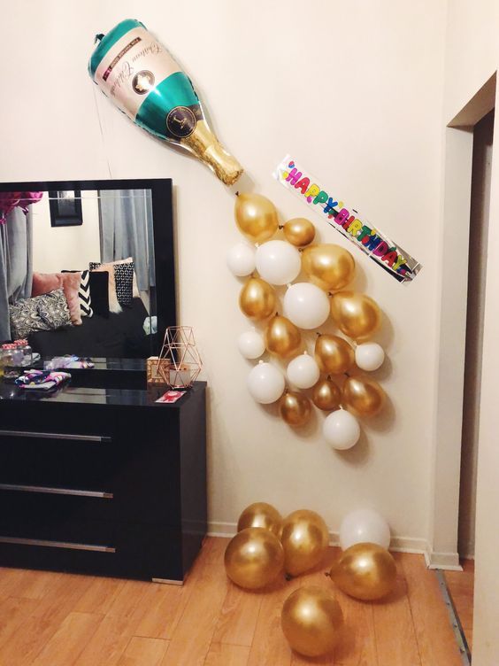 Decoração de ano novo com balões