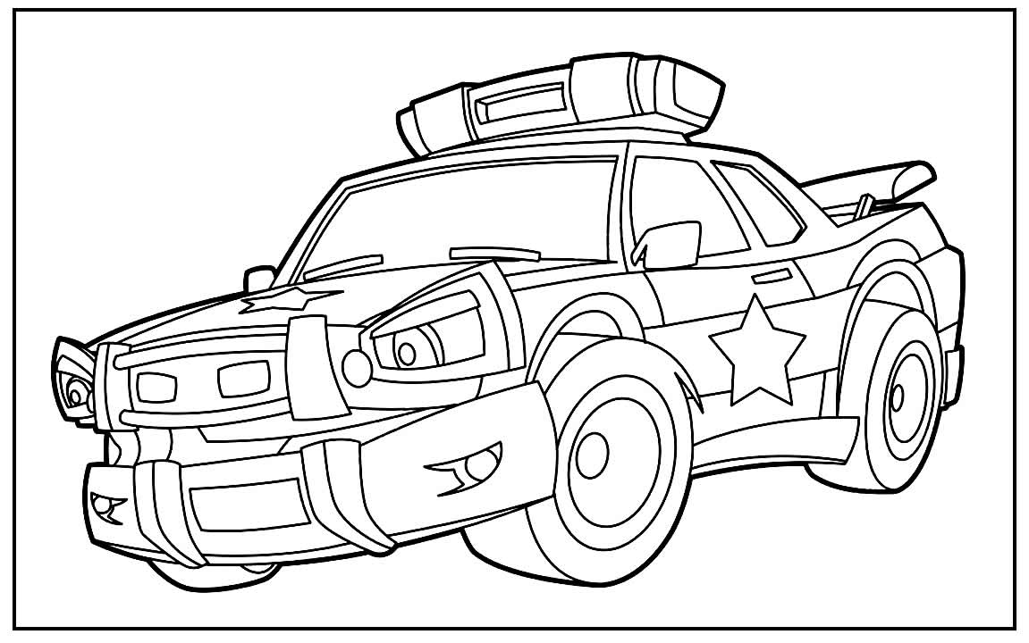 Página para colorir de Carro de Polícia