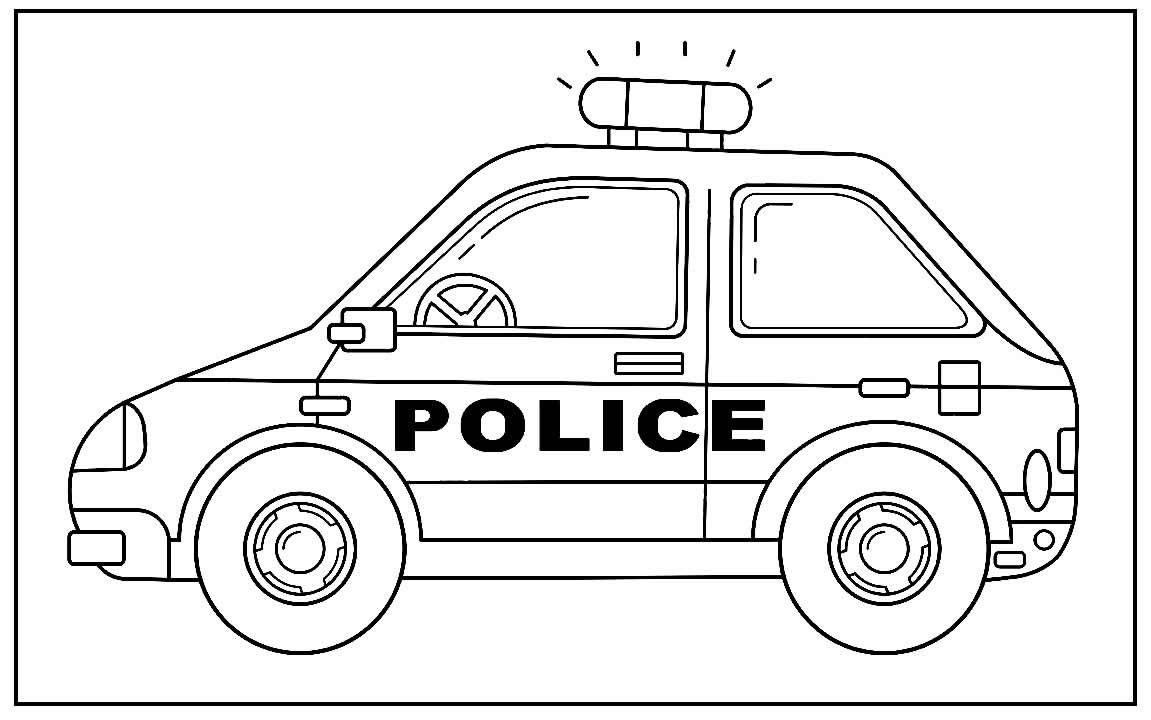 Página para colorir de Carro de Polícia
