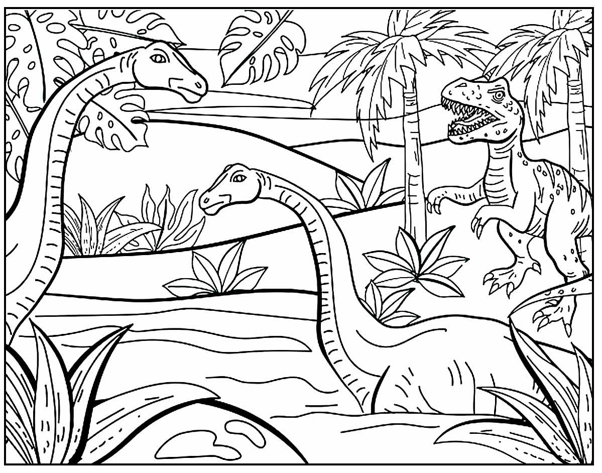Página para colorir de Dinossauros