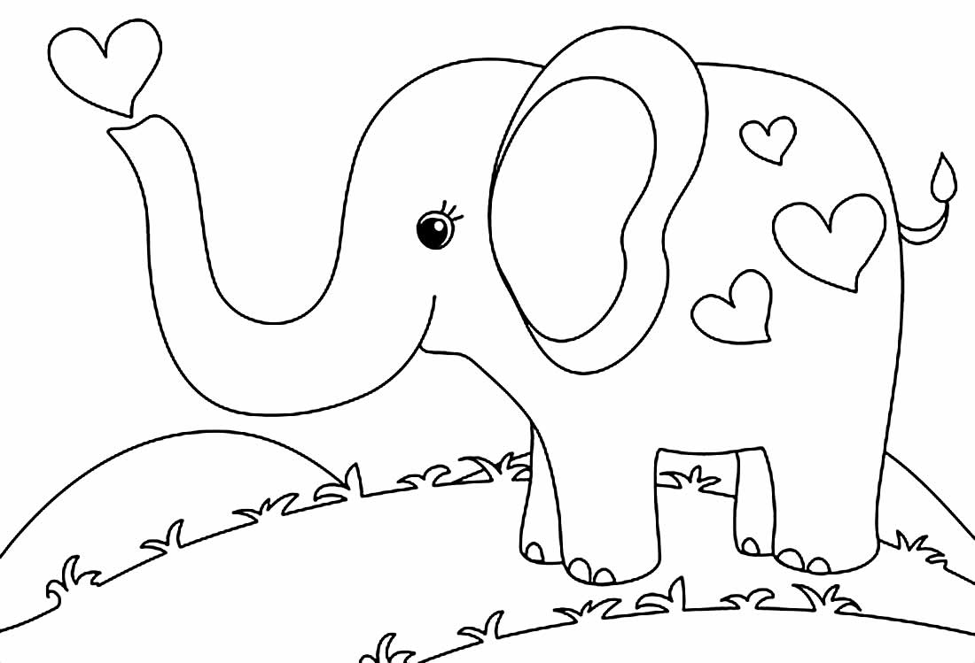 Desenho de Elefante para pintar