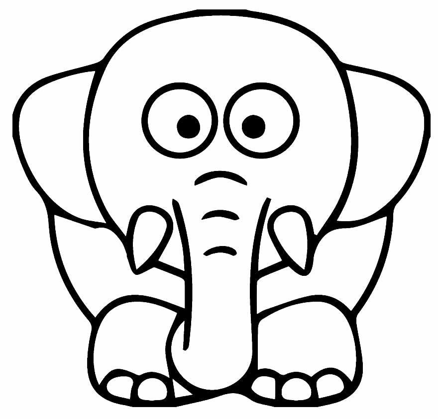 Desenho de Elefante para pintar