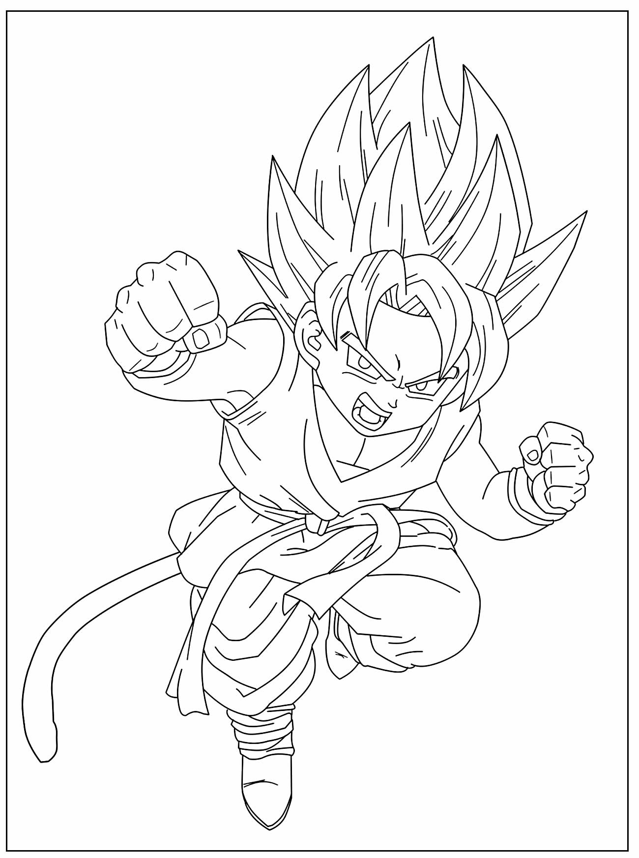 Desenho para pintar de Goku