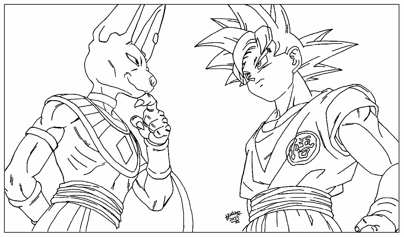 Desenho para colorir de Goku