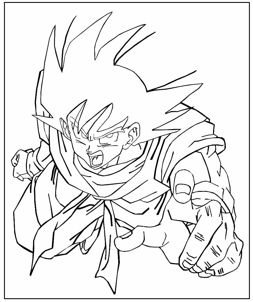 Desenho de Goku para colorir