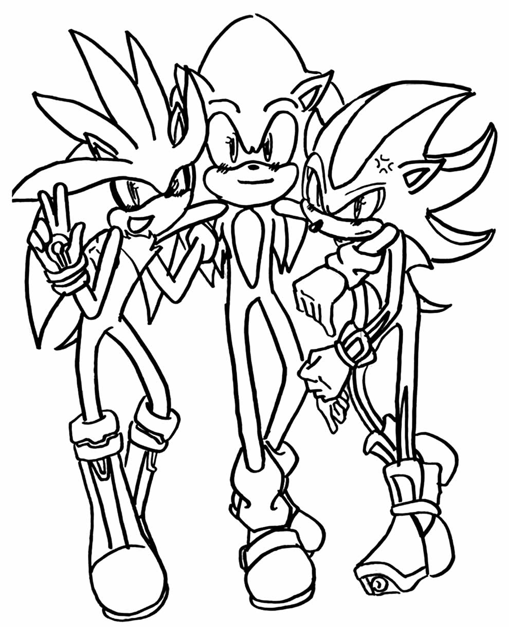 sonic silver y shadow para colorear - Clip Art Library