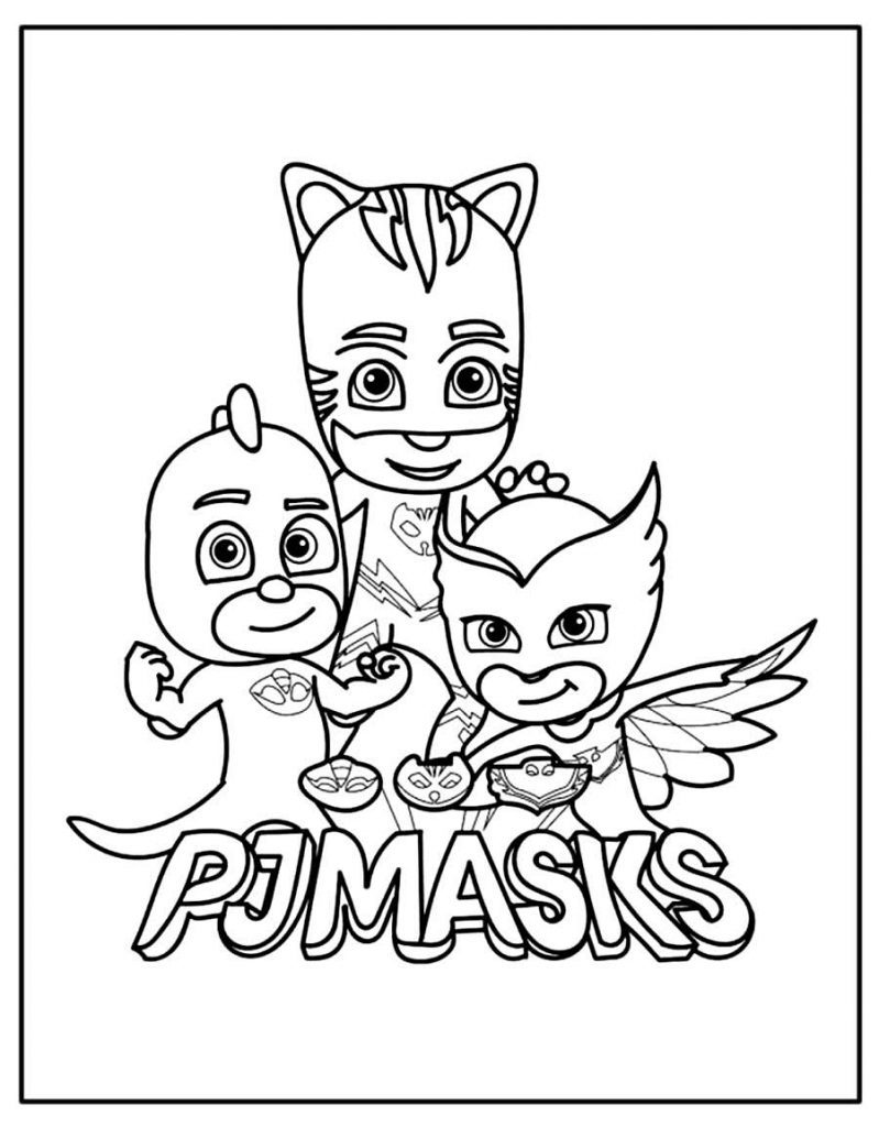 30+ Desenhos de PJ Masks para imprimir e colorir - Como fazer em casa