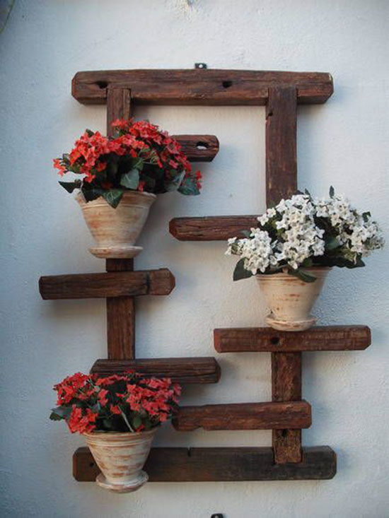 Painel de madeira para jardim vertical