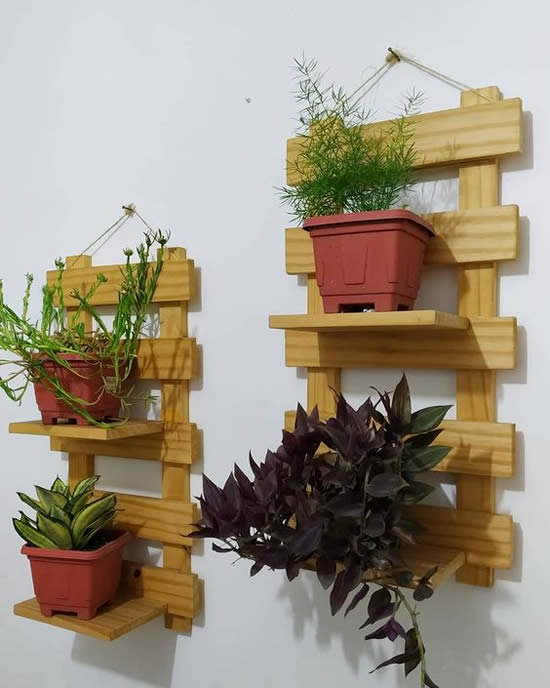 Painel de madeira para jardim vertical