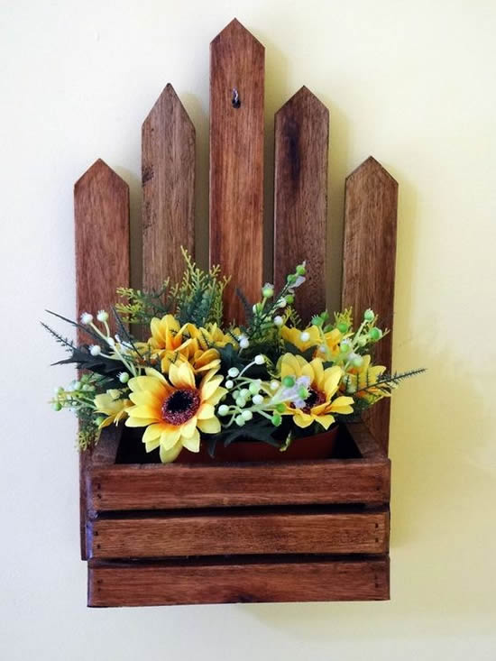 Painel de madeira para jardim vertical