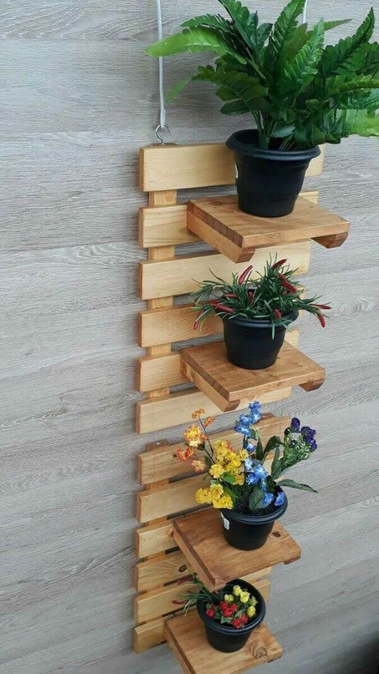 Painel de madeira para jardim vertical