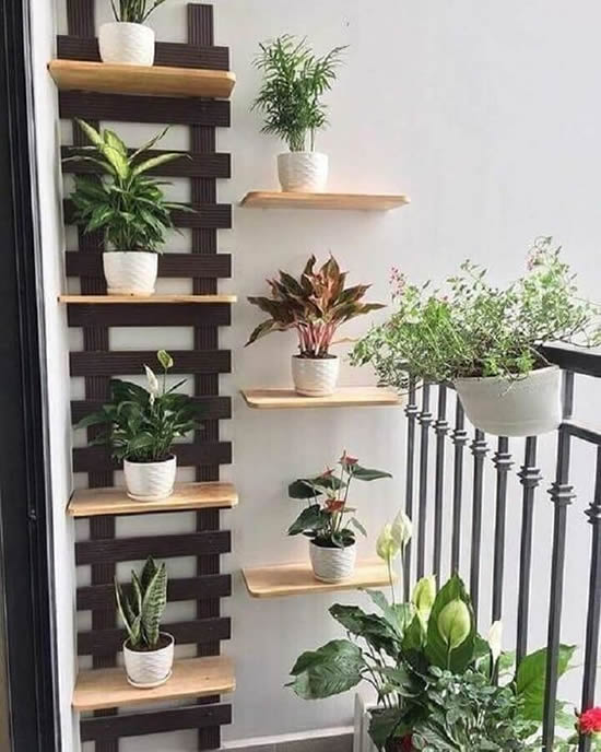 Painel de madeira para jardim vertical