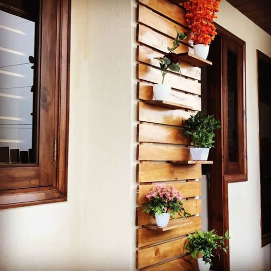 Painel de madeira para jardim vertical