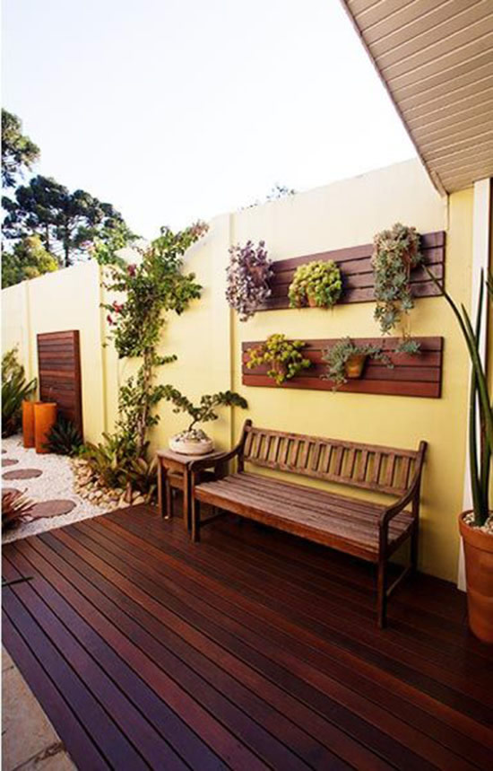 Painel de madeira para jardim vertical