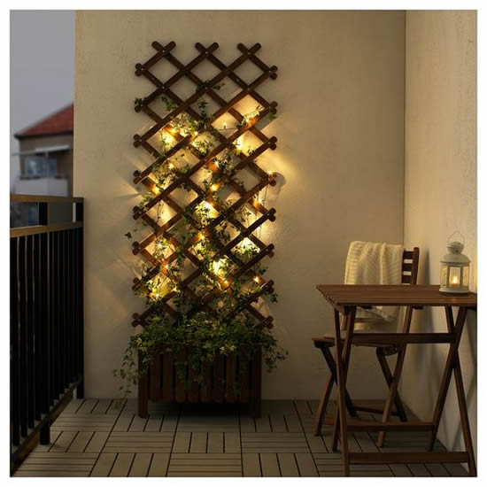 Painel de madeira para jardim vertical