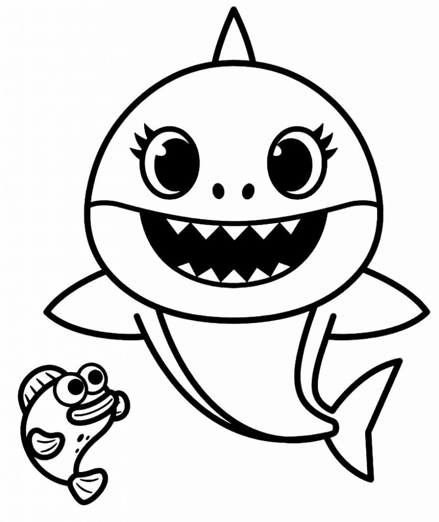 50+ Desenhos Do Baby Shark Para Colorir - Como Fazer Em Casa