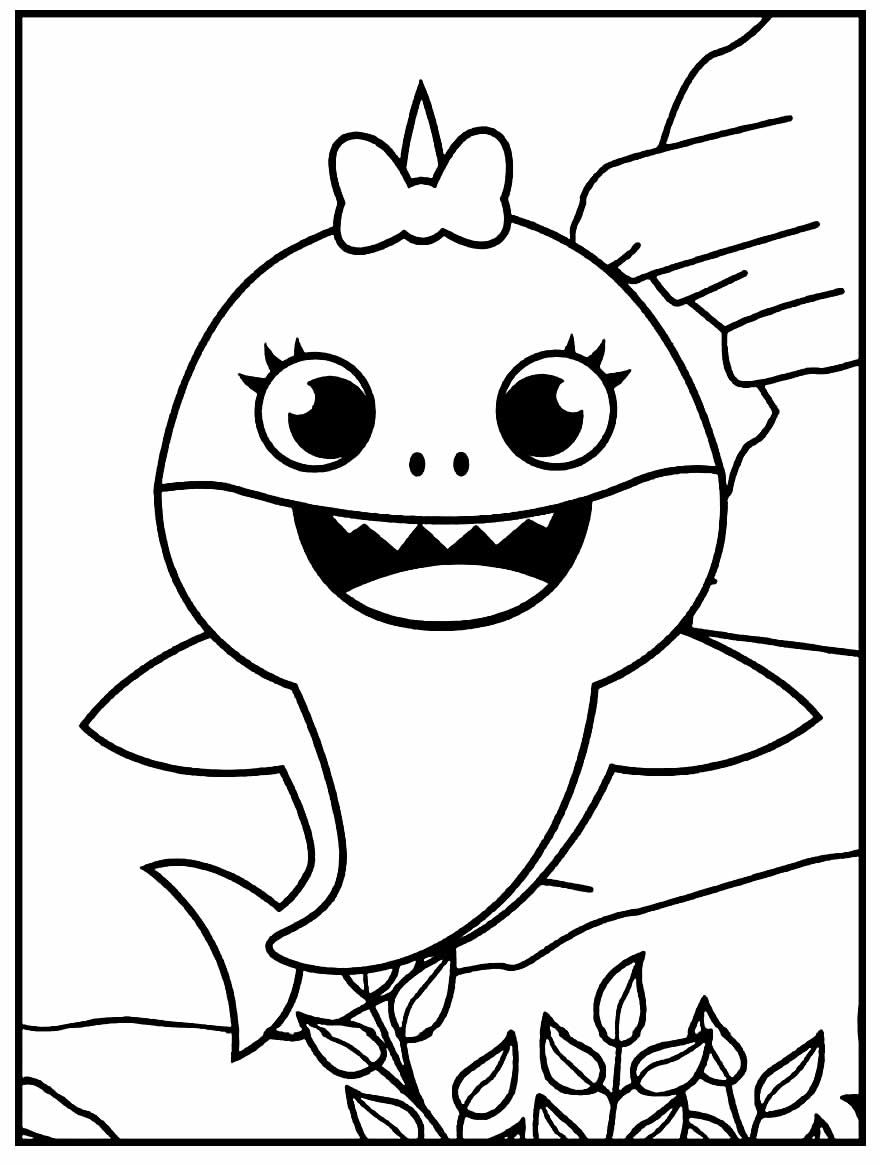Desenho de Baby Shark para pintar