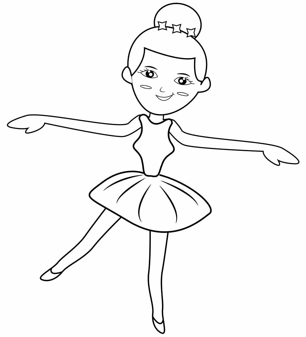 Desenho de Bailarina fofa para colorir