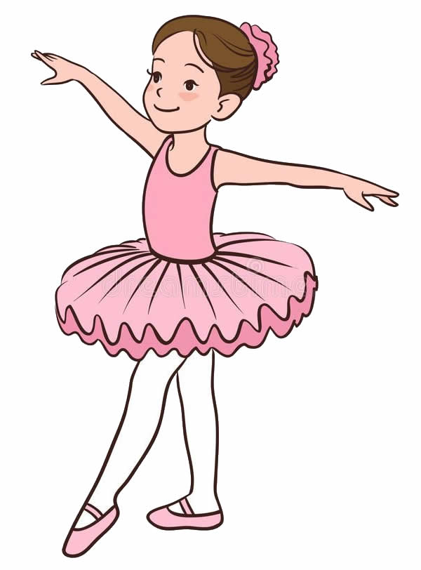 Desenho colorido de Bailarina