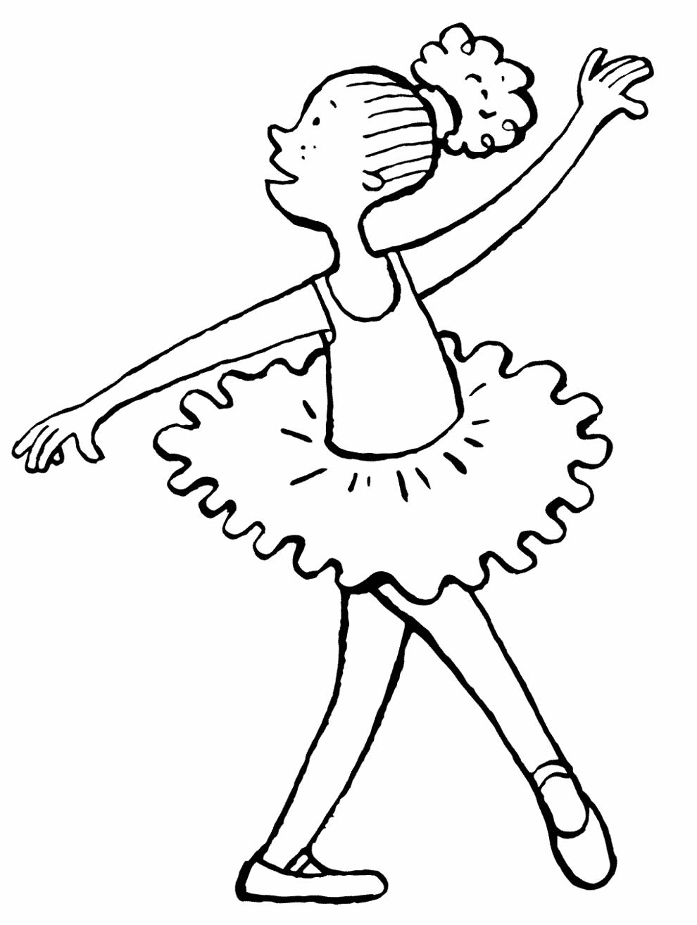 Desenho para pintar e colorir de Bailarina