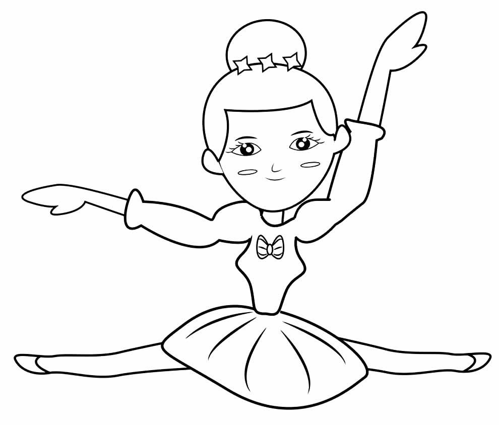 Desenho de Bailarinas para colorir
