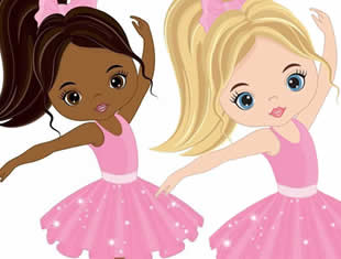 Desenho de Bailarinas para colorir e pintar