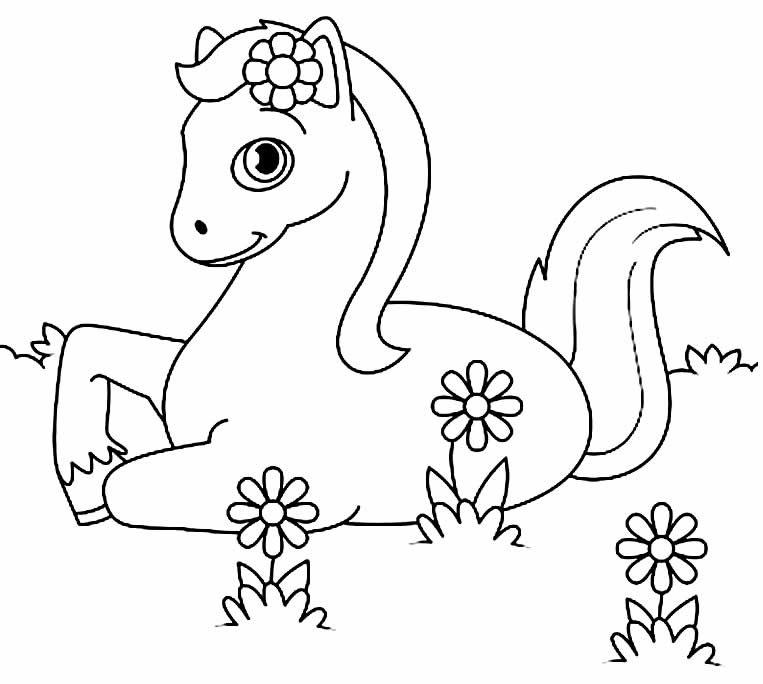 Desenho para pintar e colorir de Cavalo