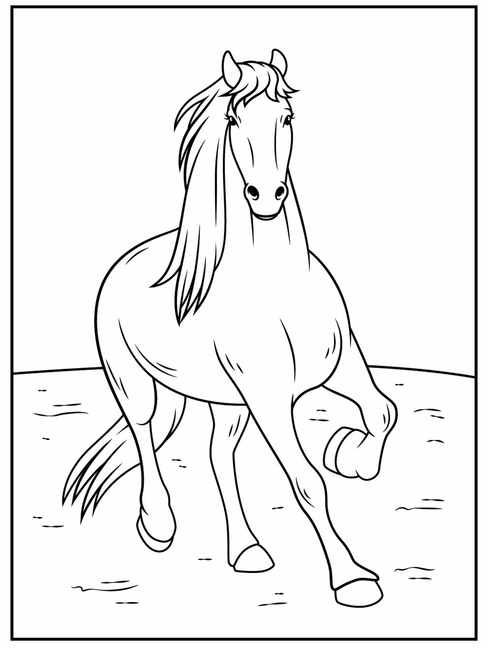 Desenho para pintar e colorir de Cavalo