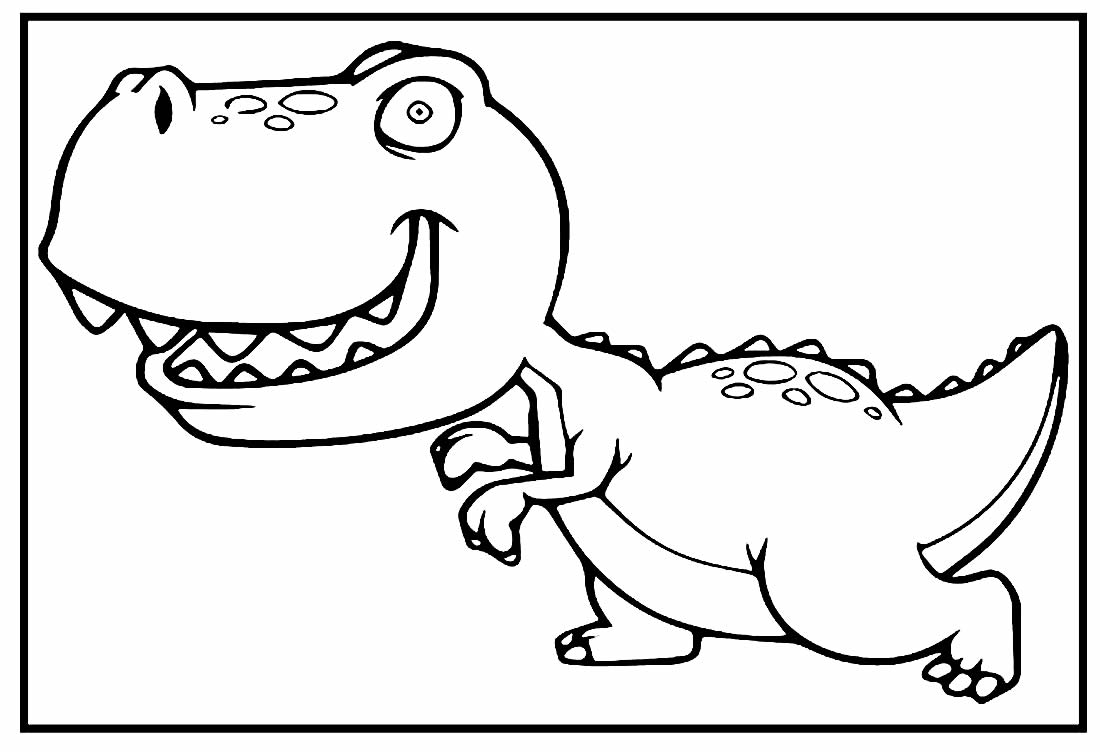 Desenho de Dinossauro T-Rex para pintar