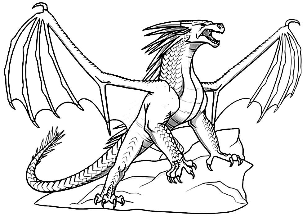 Desenhos para colorir de desenho de um dragão cuspindo fogo para colorir  