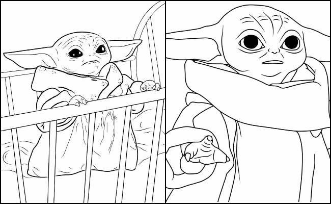 Desenhos do Baby Yoda para pintar