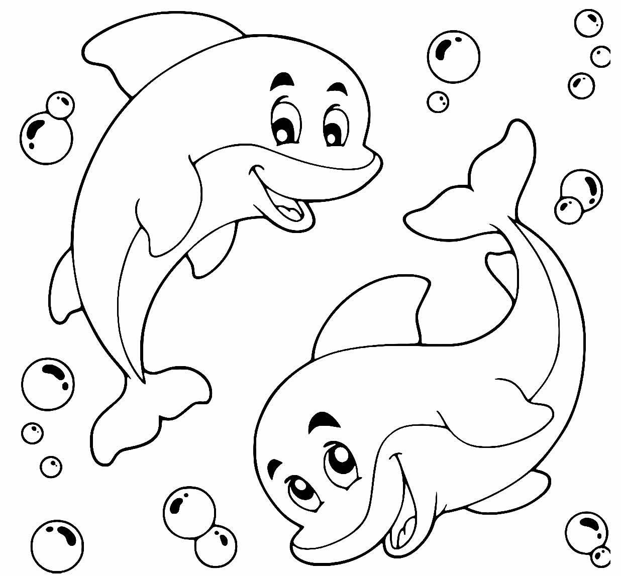 Desenho para colorir de Golfinhos