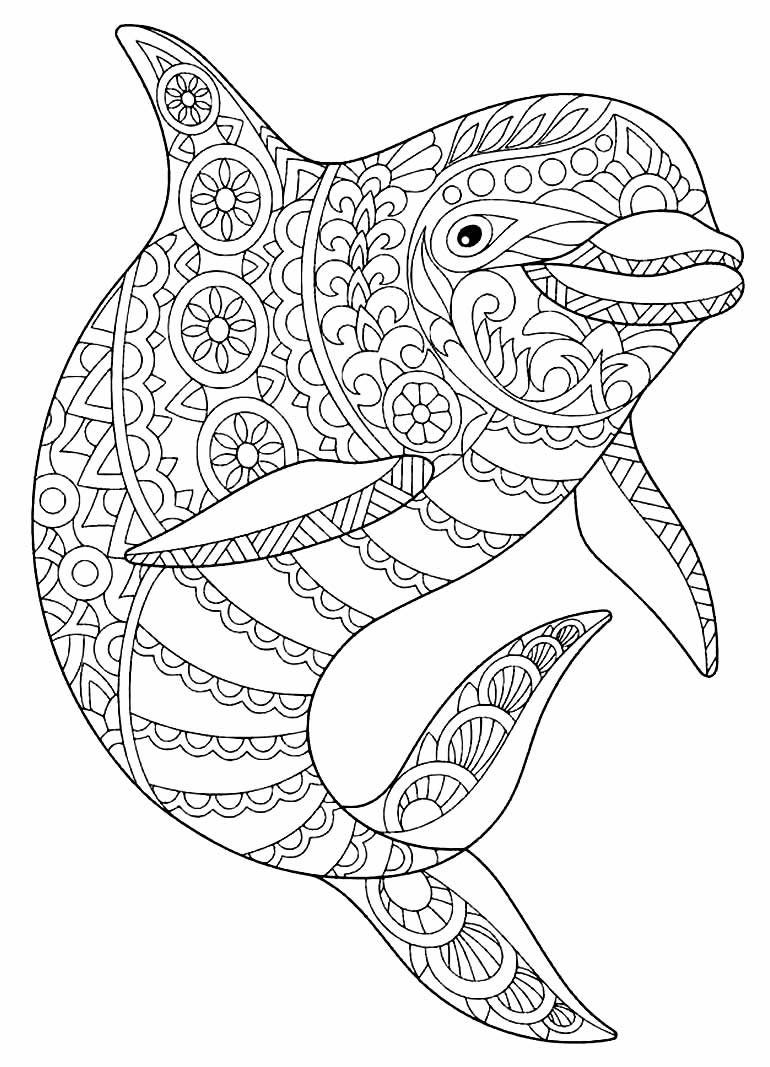 Desenho de Golfinho para pintar e colorir