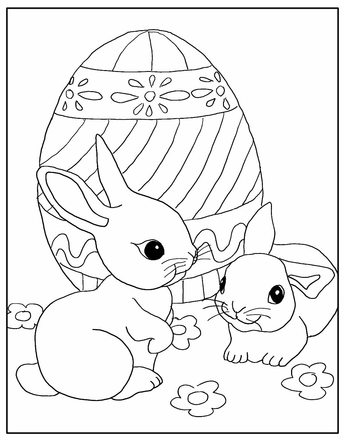 Desenho de Coelhinhos da Páscoa