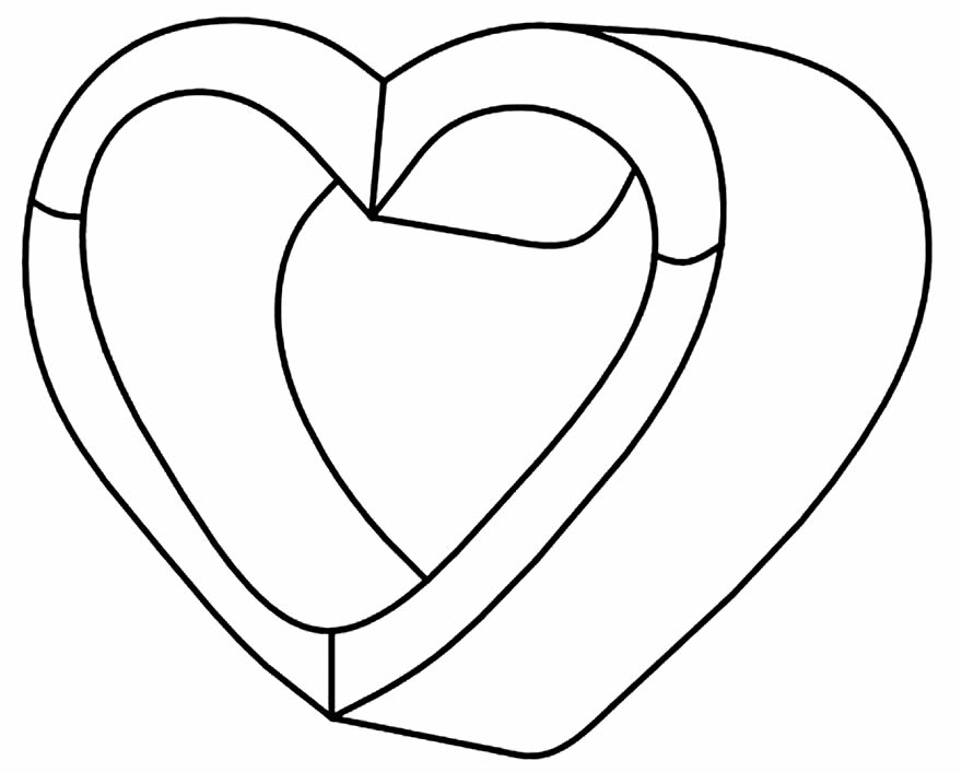 Desenho de coração para imprimir e pintar