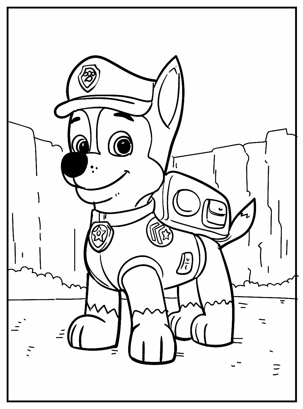 Desenhos fáceis para colorir Patrulha canina 11