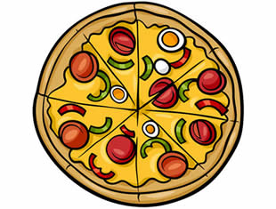 Desenhos lindos de Pizza para colorir e pintar