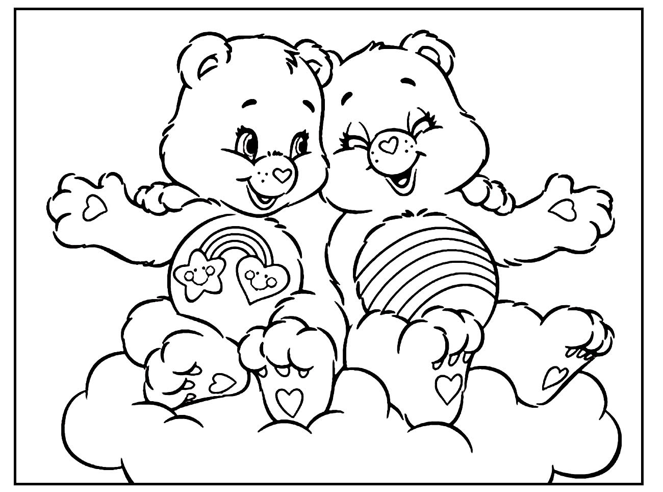 Desenhos para colorir dos Ursinhos Carinhosos