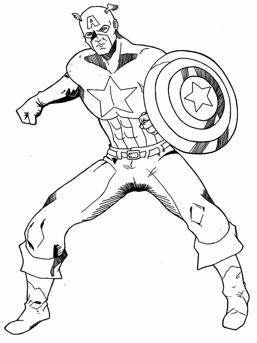 Desenho do Capitão América para colorir