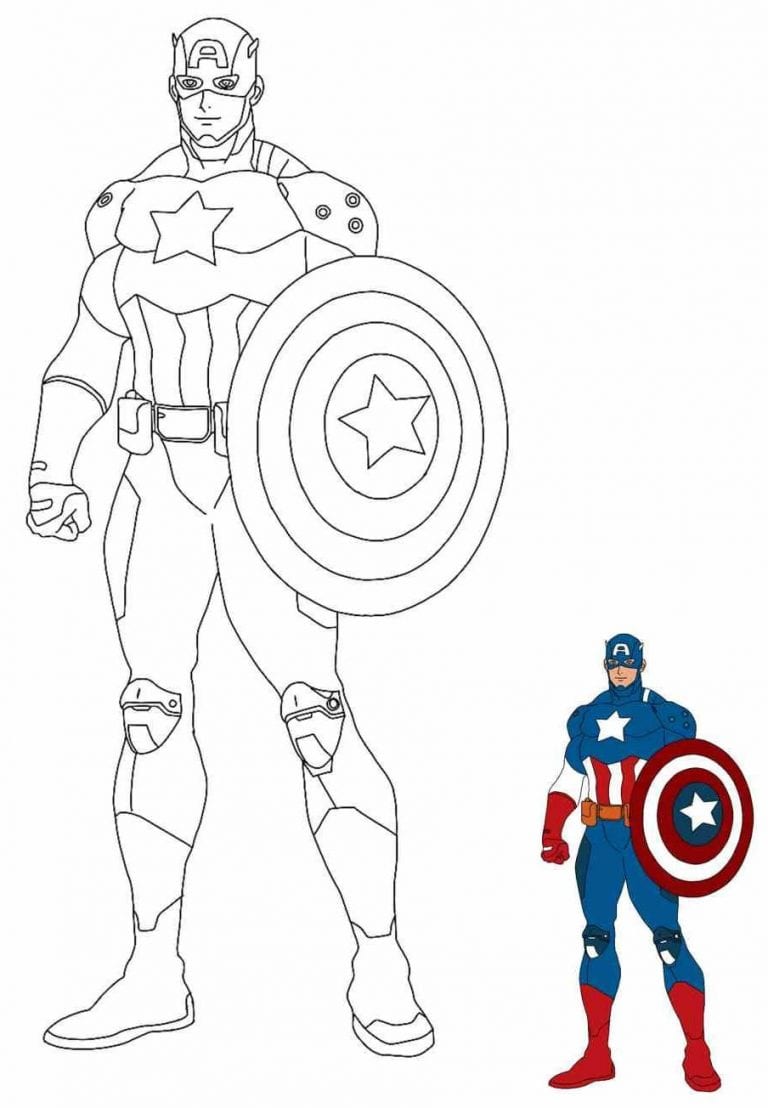 50+ Desenhos de Capitão América para colorir - Como fazer em casa