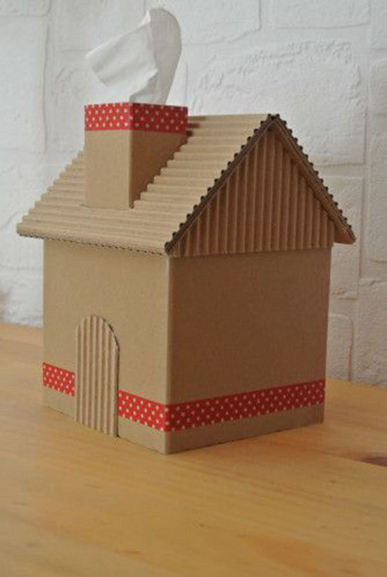 como fazer casas de papelão