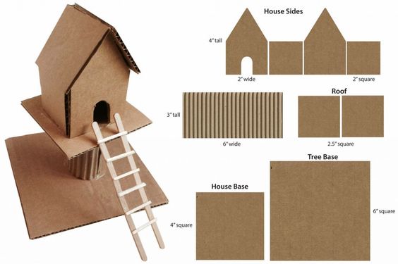 como fazer casas de papelão